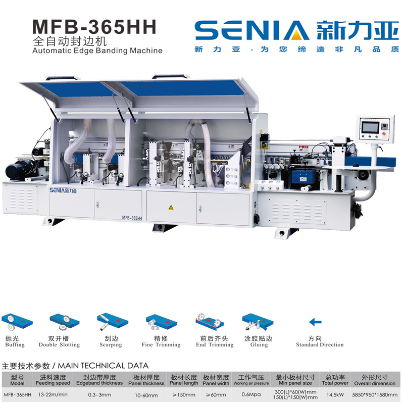 SENIA-新力亞 河南鄭州全自動封邊機(jī)365HHT 封邊機(jī) 氣動調(diào)刀 實木板式家具生產(chǎn)制造