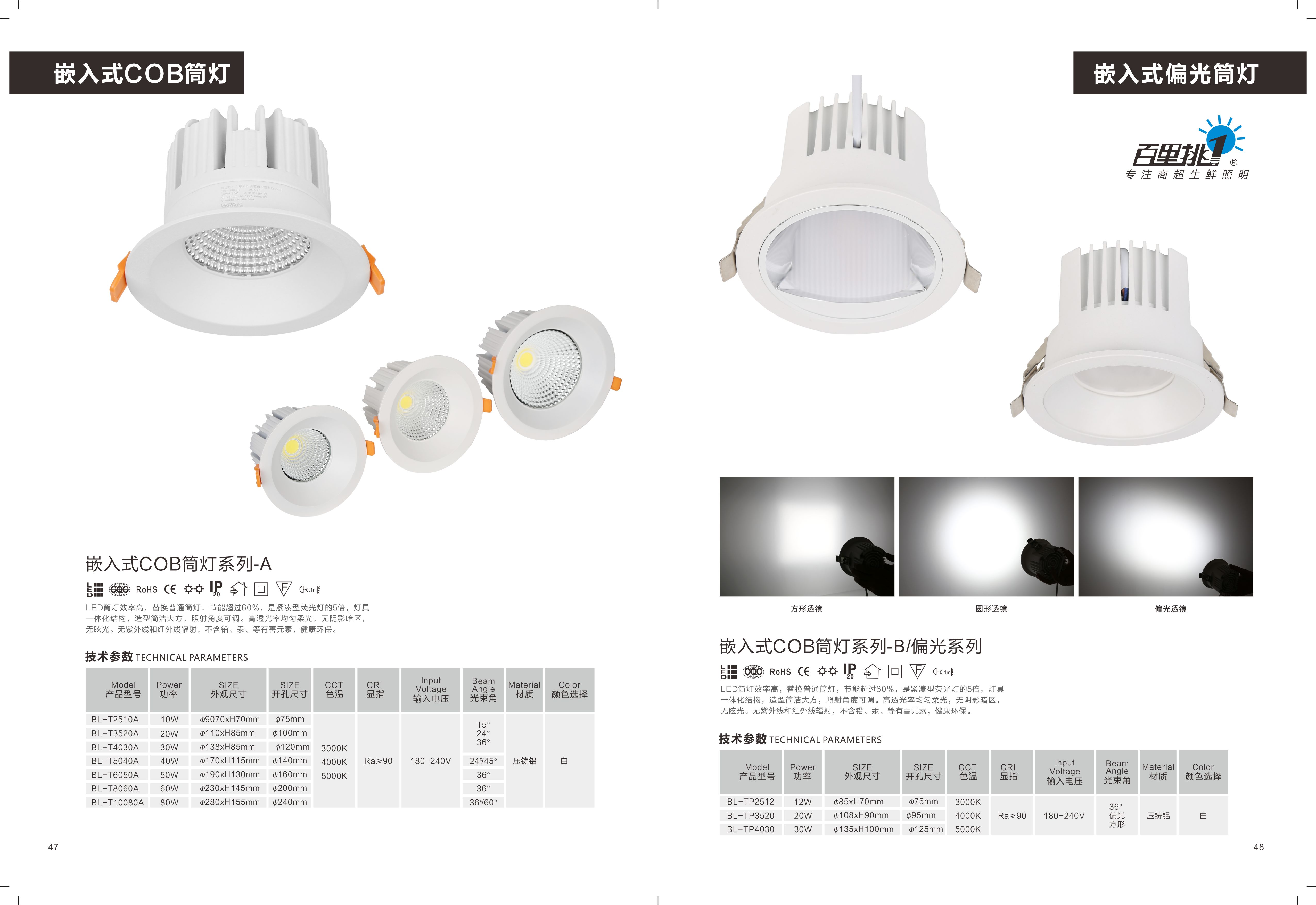 百里挑一全国批发商业照明灯具30W-36W吊罩式生鲜灯/轨道式生鲜灯/商业照明生鲜灯图片