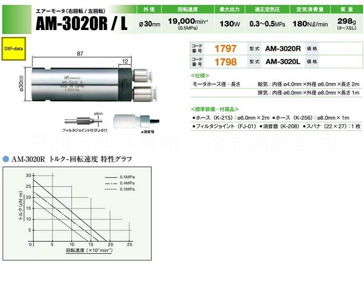 深圳市AM-3020R厂家供应日本NAKANISHI中西气动马达AM-3020R 机床主轴 气压马达