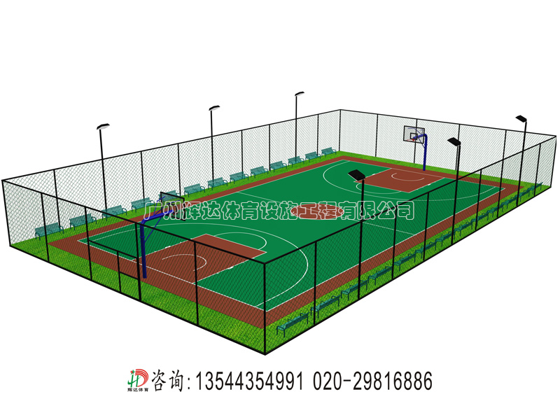 丙烯酸篮球场施工建设-塑胶篮球场专业施工建设工程厂家图片