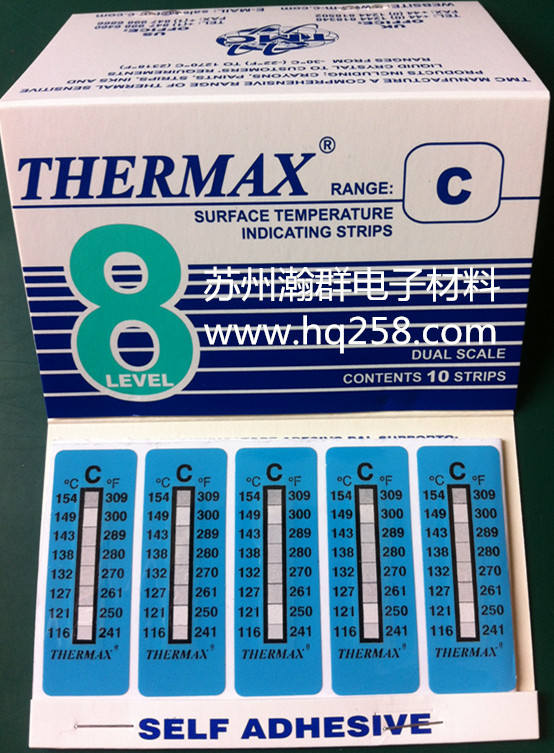 英国进口八格温度热敏试纸/测温纸/八格C热敏试纸/116℃- 154℃  英国进口八格温度热敏试纸8C