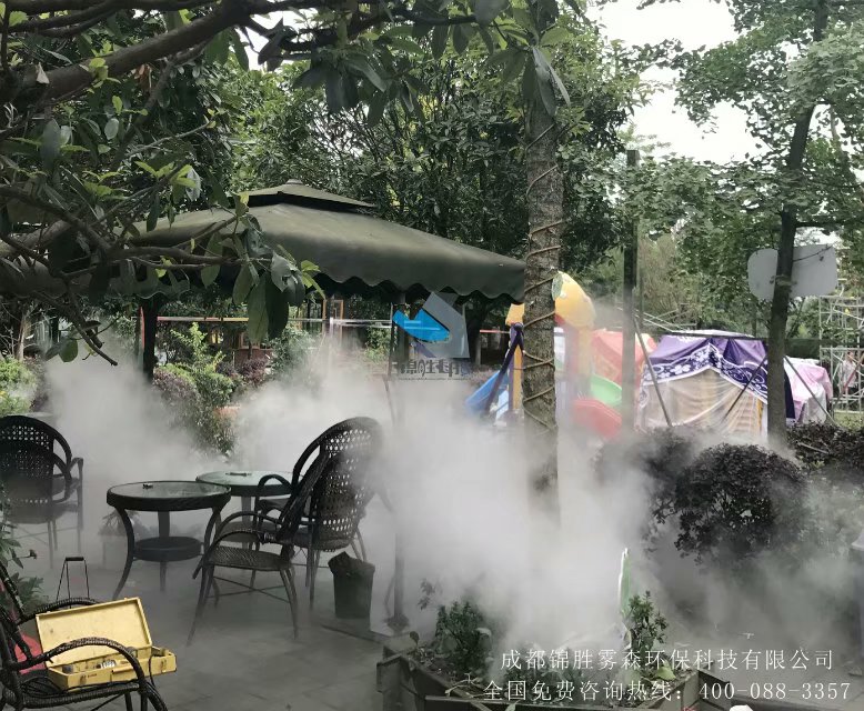 贵州锦胜生态餐饮业喷雾造景降温人造雾生态环保人造雾效户外火锅景观喷雾就找贵州生态餐厅火锅喷雾造景降温餐饮图片