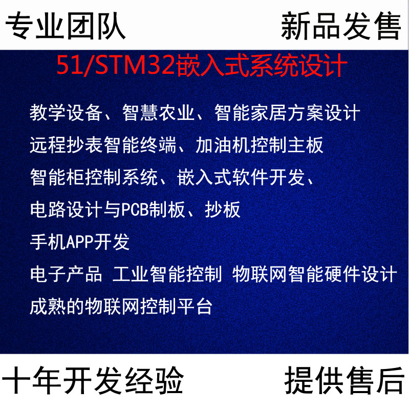 物联网项目研发 智能硬件设计 51单片机/STM32定制嵌入式项目开发/外包图片