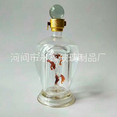 高档玻璃空酒瓶定制精美手工艺玻璃酒瓶