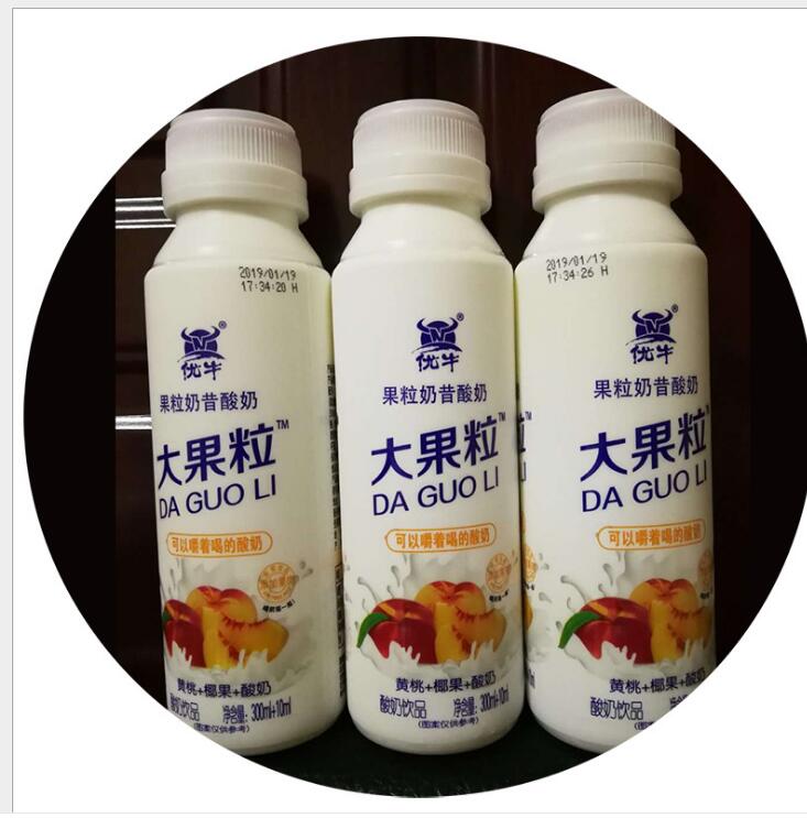 优牛黄桃大果粒酸奶 可以嚼着吃的网红大果粒酸奶饮料 多种口味可选图片