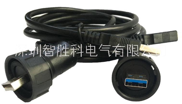 USB3.0母座侧插插件 3.0USB插座防水连接器