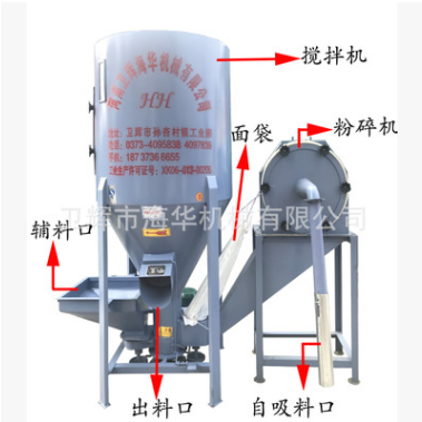 厂家现货直销立式饲料搅拌机 卧式饲料混合机 国标电机质保一年图片