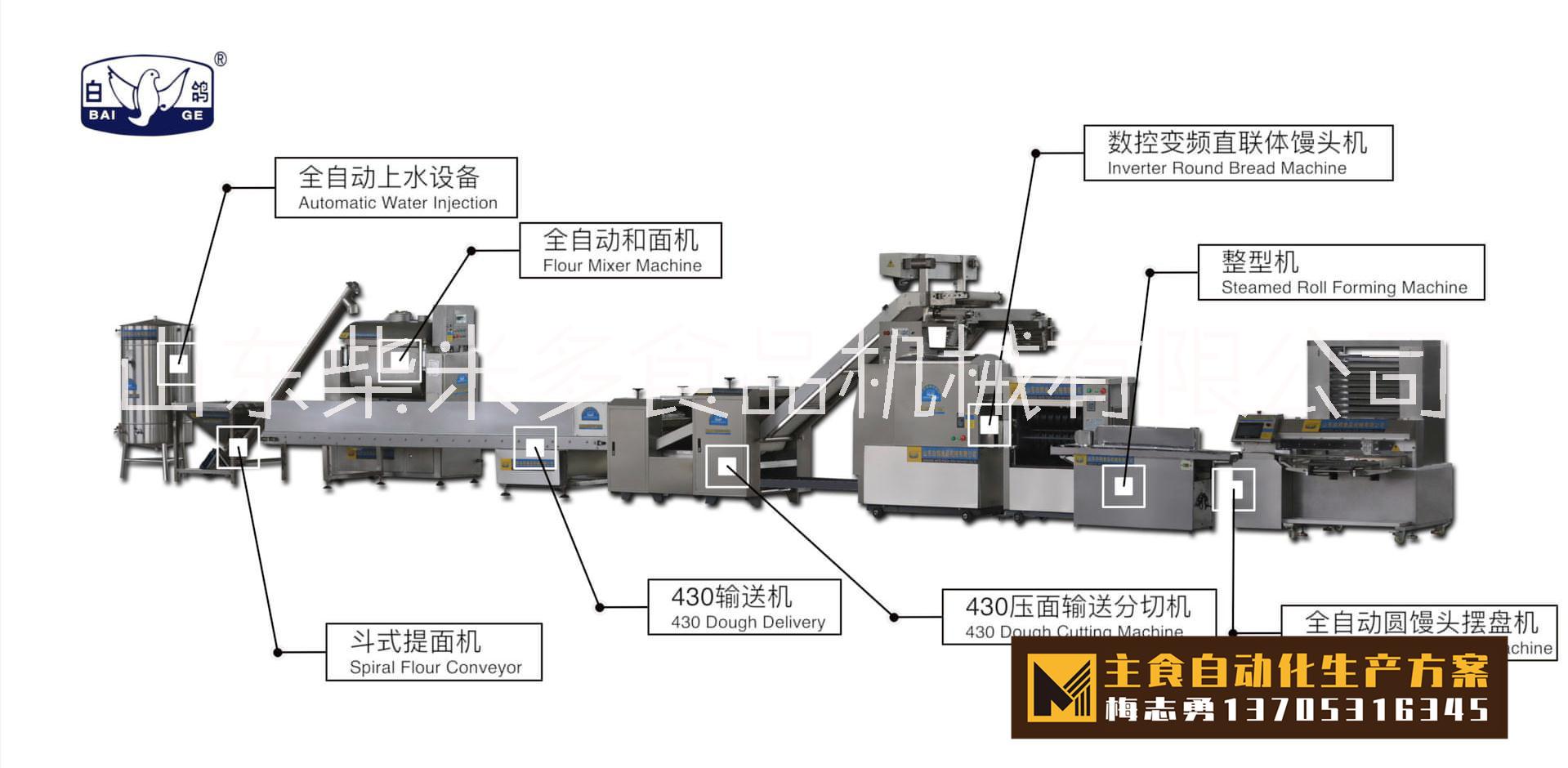 白鸽430型智能仿手工馒头生产线图片