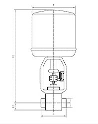 电动小流量调节阀_外形尺寸图