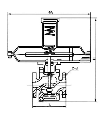 自力式差压调节阀_尺寸图