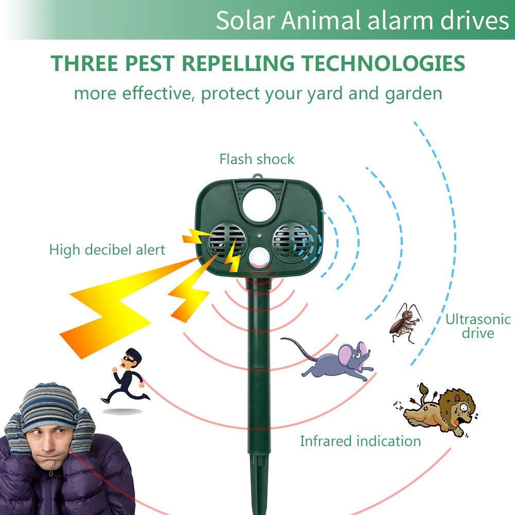 新款动物驱赶器太阳能防盗警报户外图片