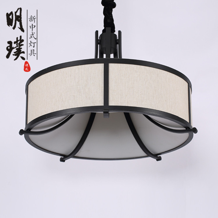 布藝新中式吊燈 展廳新中式吊燈圖片