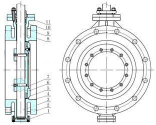电动软密封蝶阀_阀体结构图 (法兰式)