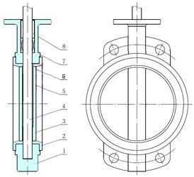 电动软密封蝶阀_阀体结构图 (对夹式)