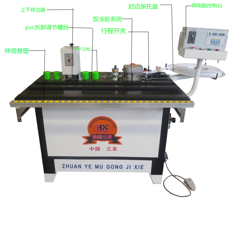 手動(dòng)臺(tái)式直線封邊修邊一體機(jī)圖片