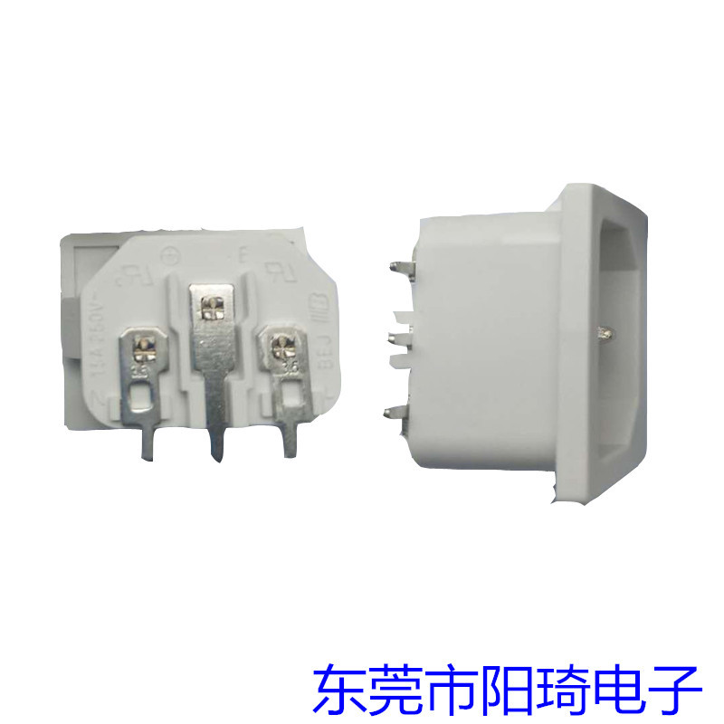 白色C14品字型插座圖片/白色C14品字型插座樣板圖 (3)