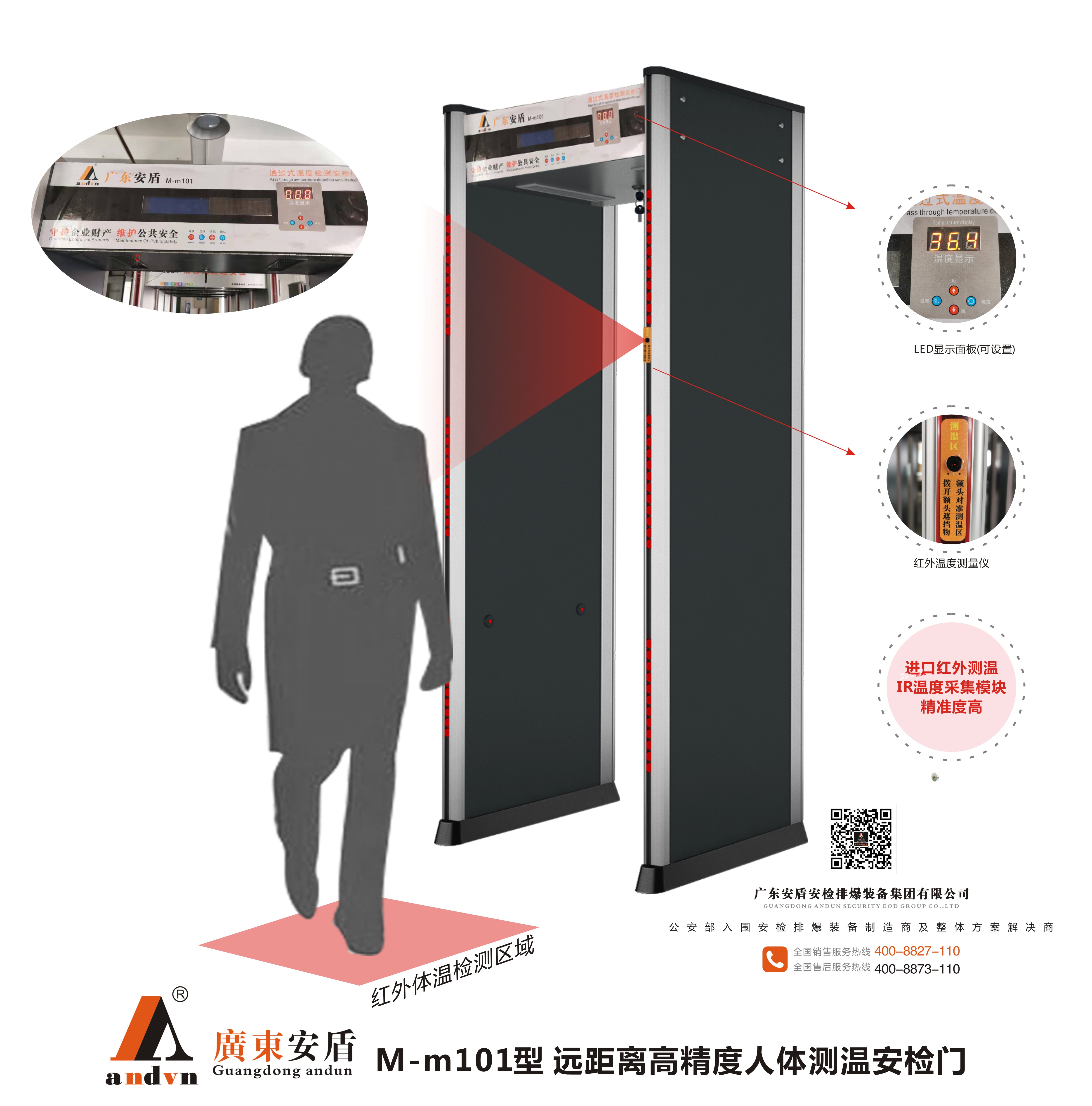 供应人体测温安检门价格 远距离测温安检门销售   供应测温安检门  人体测温安检门价格 门式人体红外测温仪图片