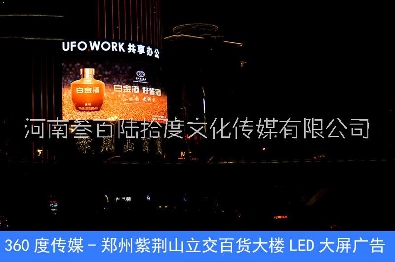 河南省会地标LED大屏广告_郑州紫荆山百货大楼LED大屏广告图片