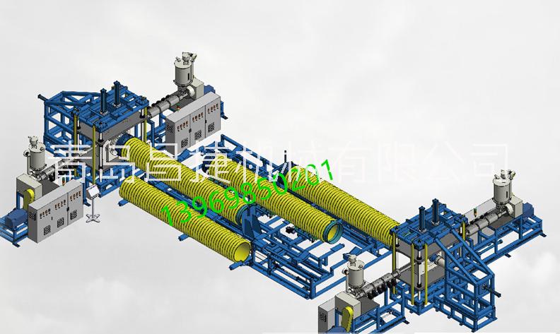 新型革命性大口径缠绕管材注塑式扩口机图片