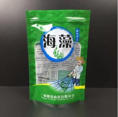 深圳自封自立袋定制批发厂家直销报价   食品包装塑料袋订制自封袋厂家食品透明料复合自立自封海藻包装袋图片