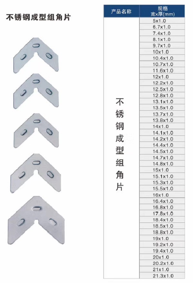 厂家直销  不锈钢组角片 款式齐全 门窗组角片 大量现货图片