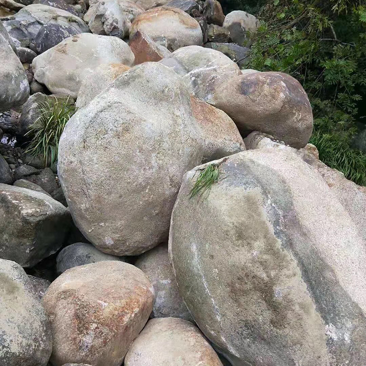 江苏南通天然水冲石大型鹅卵石河道石水池过滤净化石价格实惠图片