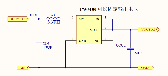 PW5100代理，1V升3V，输出200MA升压IC