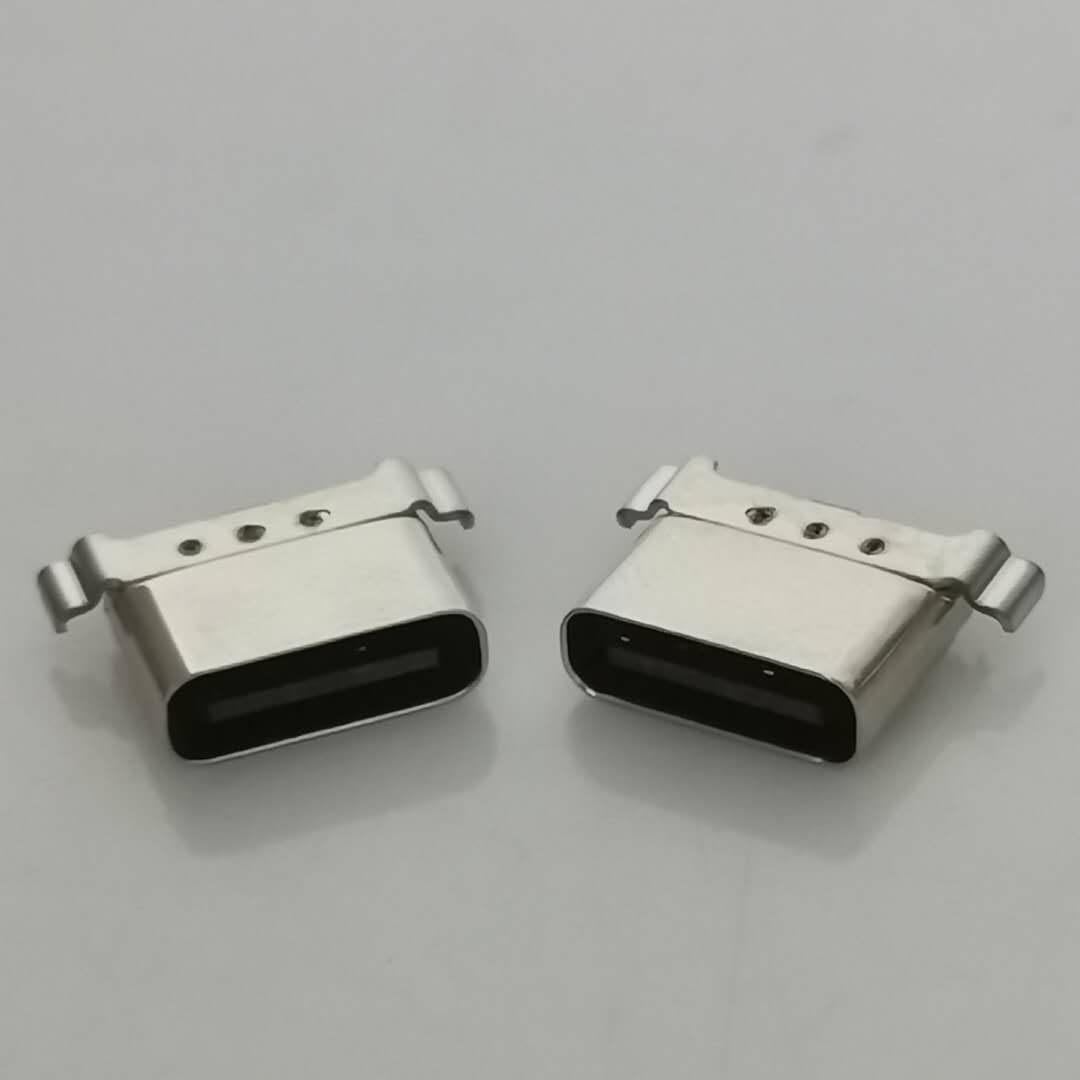 USB3.1 TYPE-C超短体防水母座8PIN 大电流 沉板母座防水USB 带点图片