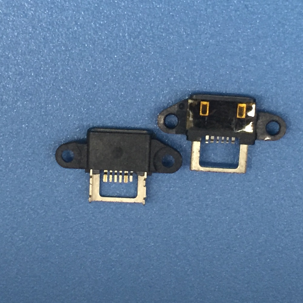 MICRO USB 5PIN AB型防水母座带支架四脚插板带双耳螺丝定位孔  MICRO 5PIN