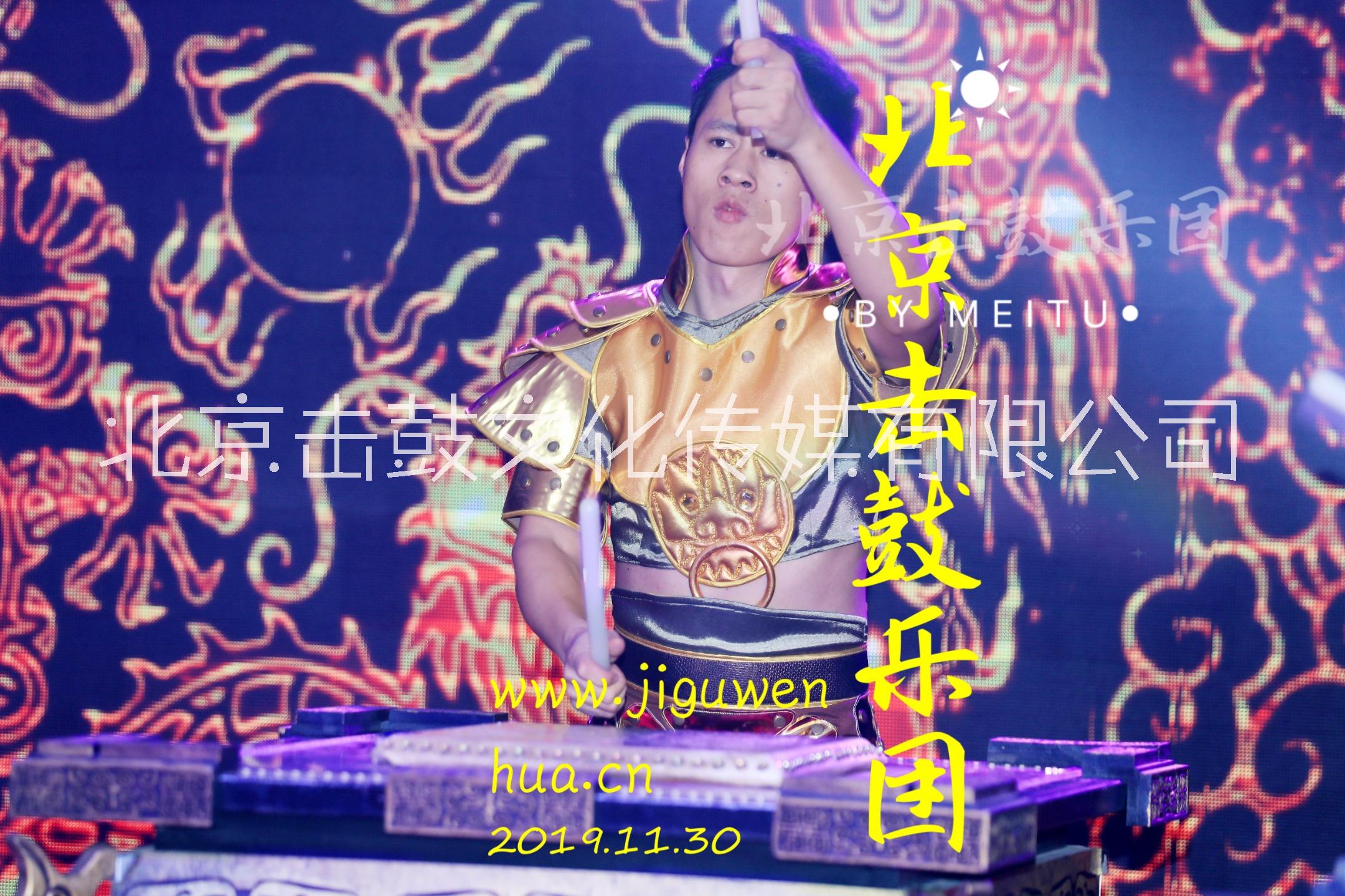 北京男子戰(zhàn)鼓表演圖片