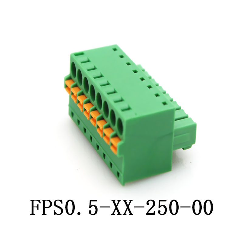 环保按压凤凰式连接器家用照明绿色381间距弹簧端子15EDGKD图片