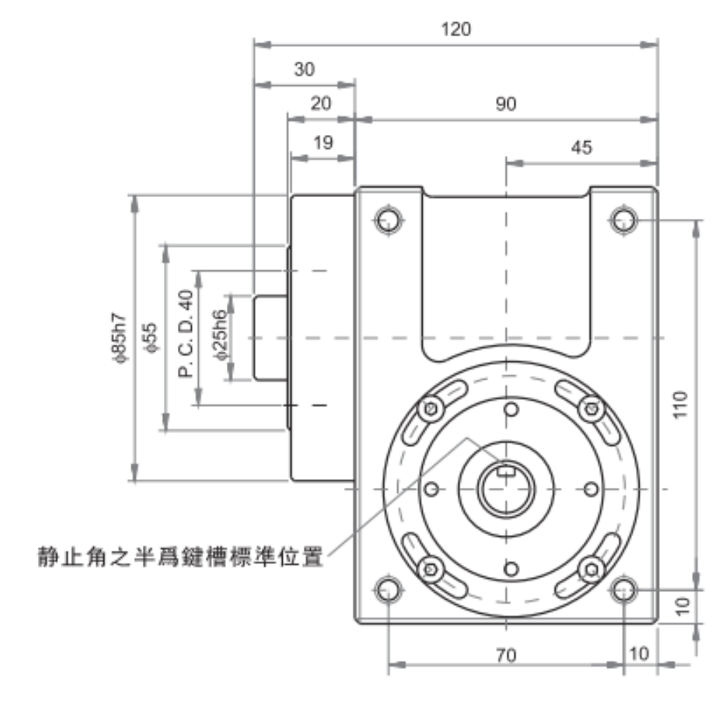 深圳市双工位自动打磨机凸轮分割器厂家深圳配祺凸缘型高精度高速度双工位自动打磨机凸轮分割器45df订制厂家