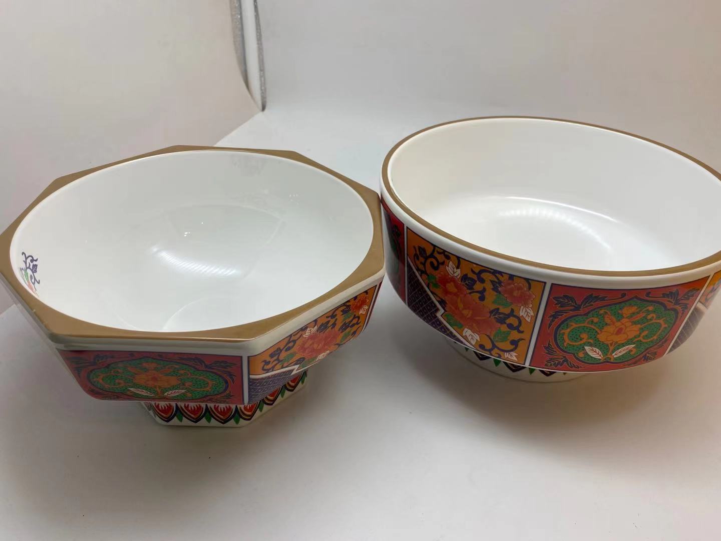 上海壹粵密胺特色面碗餐具，日式多邊形創(chuàng)意拉面碗定制