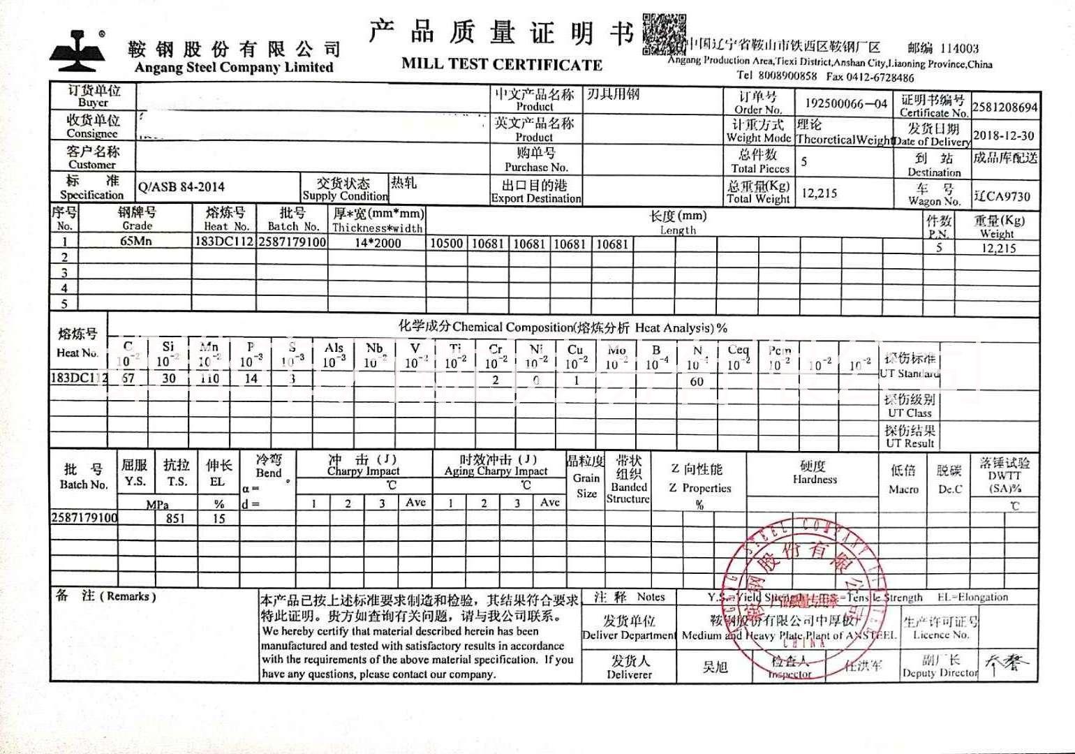 邯郸市卖65mn弹簧钢板厂家