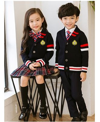 小学生校服春秋冬装毛衣英伦学院风装幼儿园园服班服蓝色三件套图片