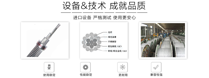 OPPC电力光缆 光纤复合架空相线 12芯24芯36芯48芯图片