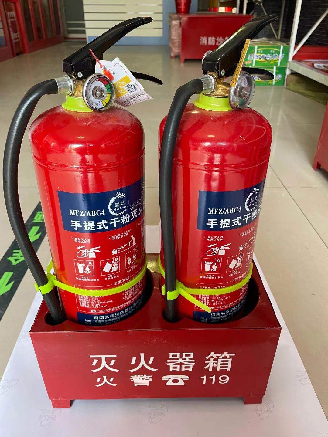 濮阳市灭火器底座厂家干粉灭火器底座灭火器箱2只装半截两孔箱