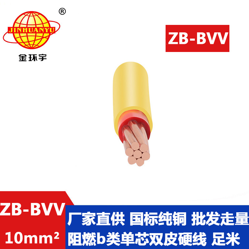 金環宇電線 阻燃電線ZB-BVV 10平方 硬線 bvv電線