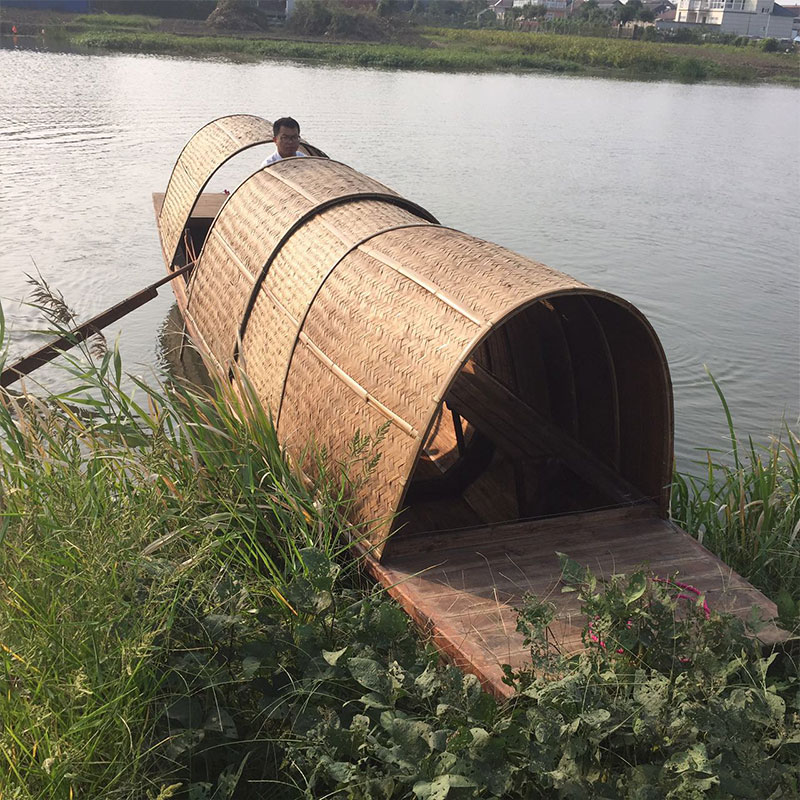 乌篷船装饰小型画舫船实木怀旧复古电动船水上手划观光旅游餐饮木船 实木船 仿古船图片