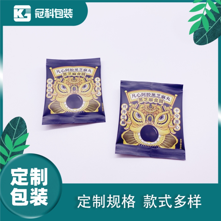 郑州定制黑芝麻丸包装膜袋 复合卷膜镀铝袋食品 自动包装机使用