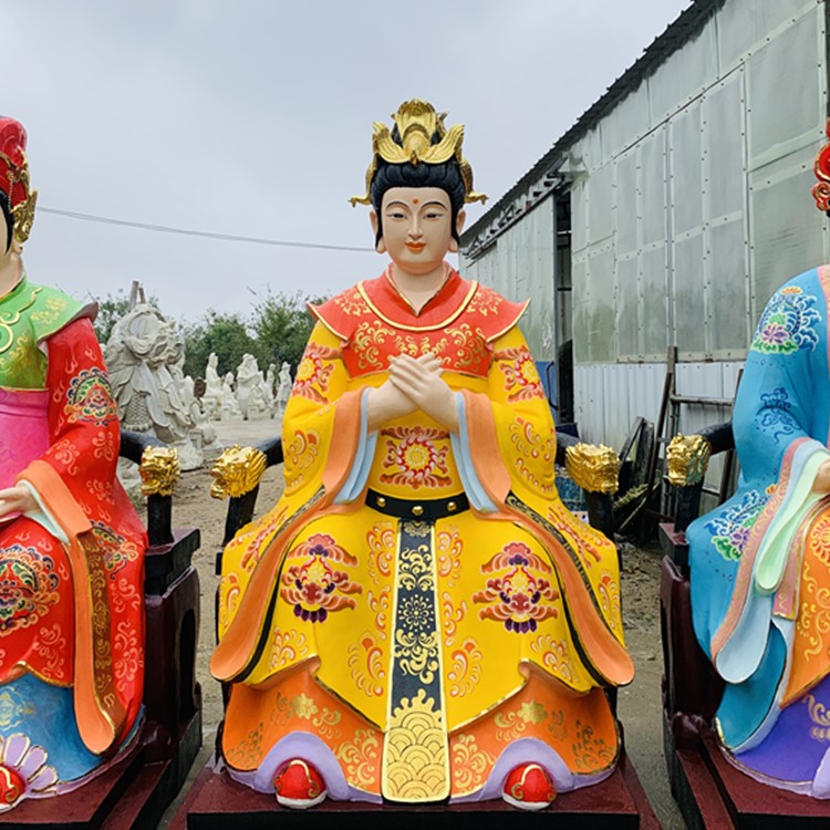 天仙圣母塑像 碧霞元君神像 泰山老奶奶雕塑 泰山圣母佛像 寺庙神像