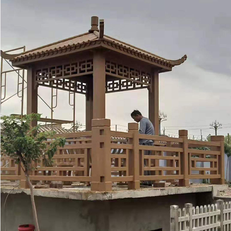 水泥仿木四角亭圖片