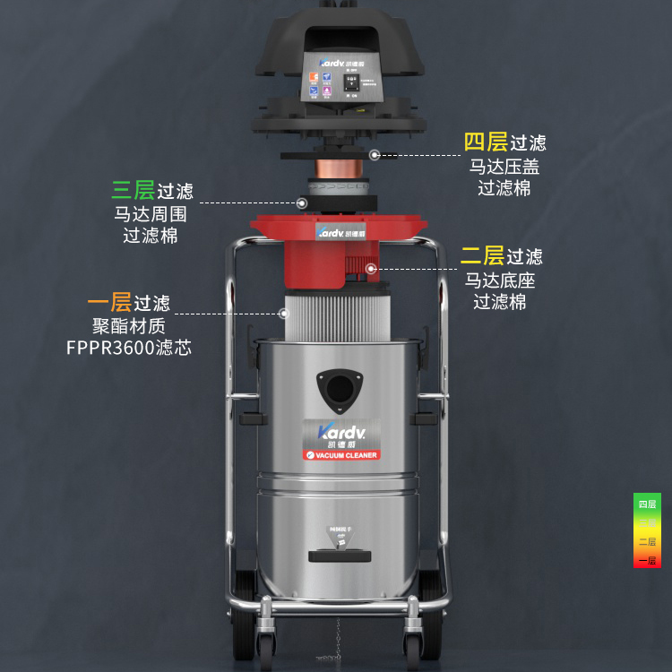 凯德威GS-1245吸尘器凯德威工商业吸尘器粉尘颗粒金属碎屑油污清理用干湿两用 凯德威GS-1245吸尘器