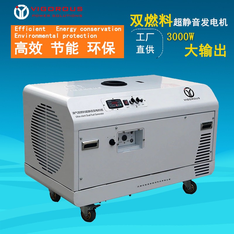 发电机3kw静音全新便携式汽油发电机110V/240V