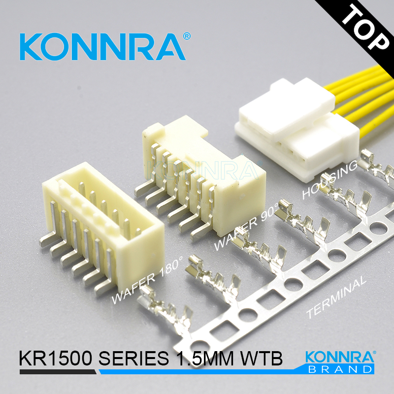 KONNRA KR1500单排SMT带扣太阳能板用仿莫仕MX母头沉板铜壳连接器图片