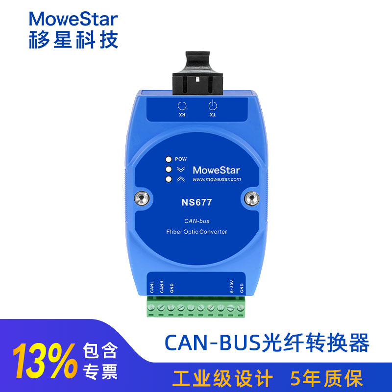 移星NS677-F工业级CAN光纤转换器 1路CAN-bus转光纤图片