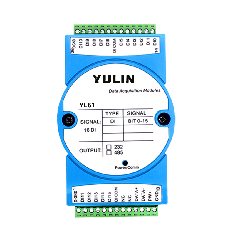 16路开关量输入转RS-485/232，数据采集远程DI模块 YL61