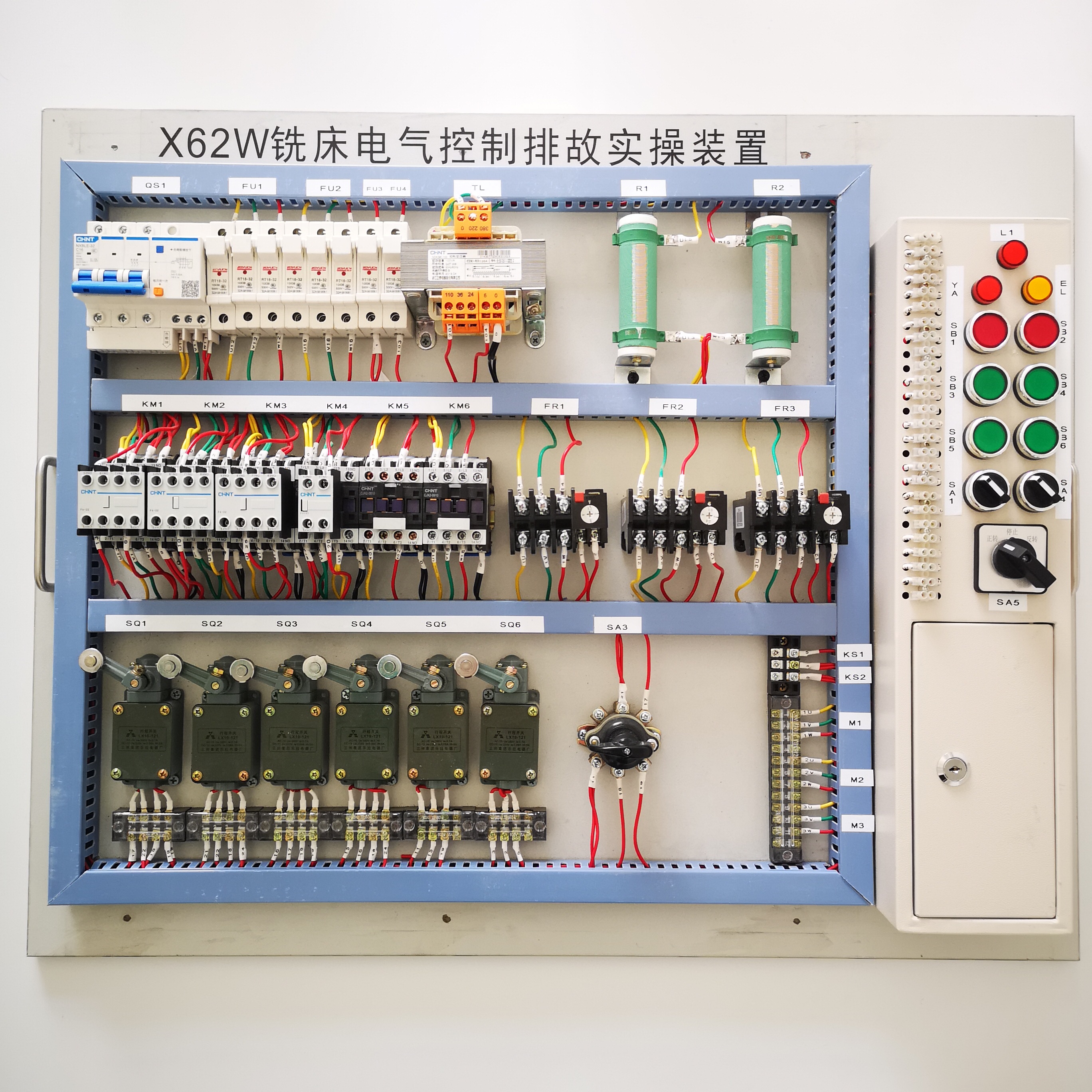 跃祥机床电气模块 电工考核-X62W铣床电气控制排故实训装置 X62W铣床电气维修排故实训装置图片