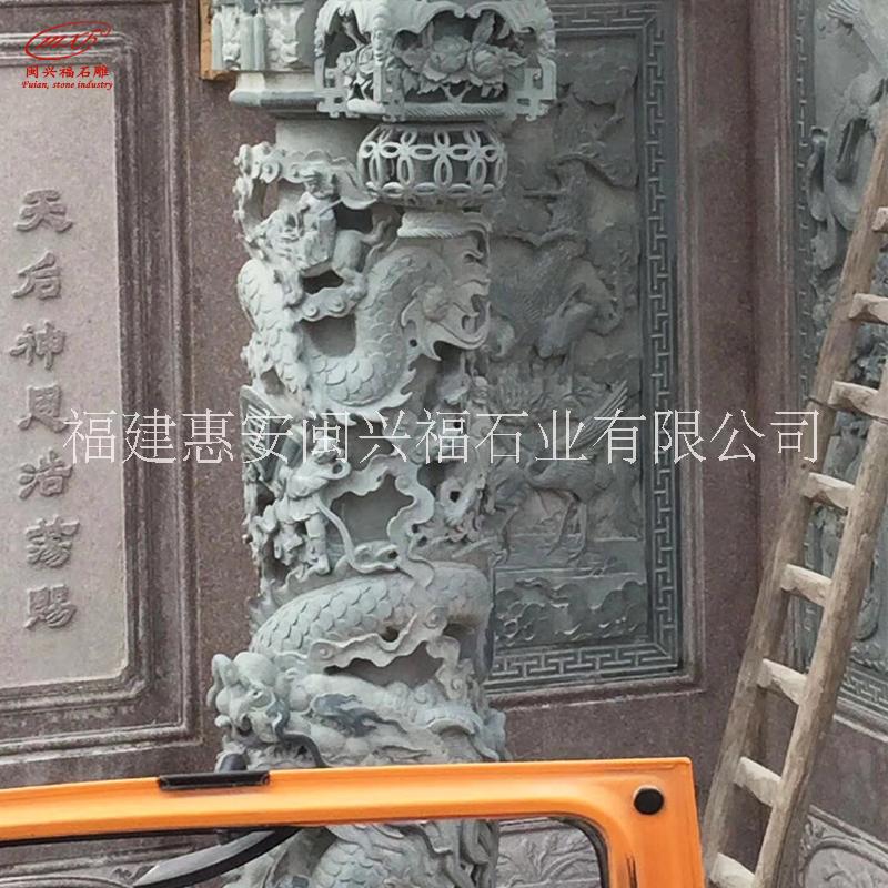 惠安石材文化柱寺庙青石龙柱华表柱大理石石雕盘龙柱图片