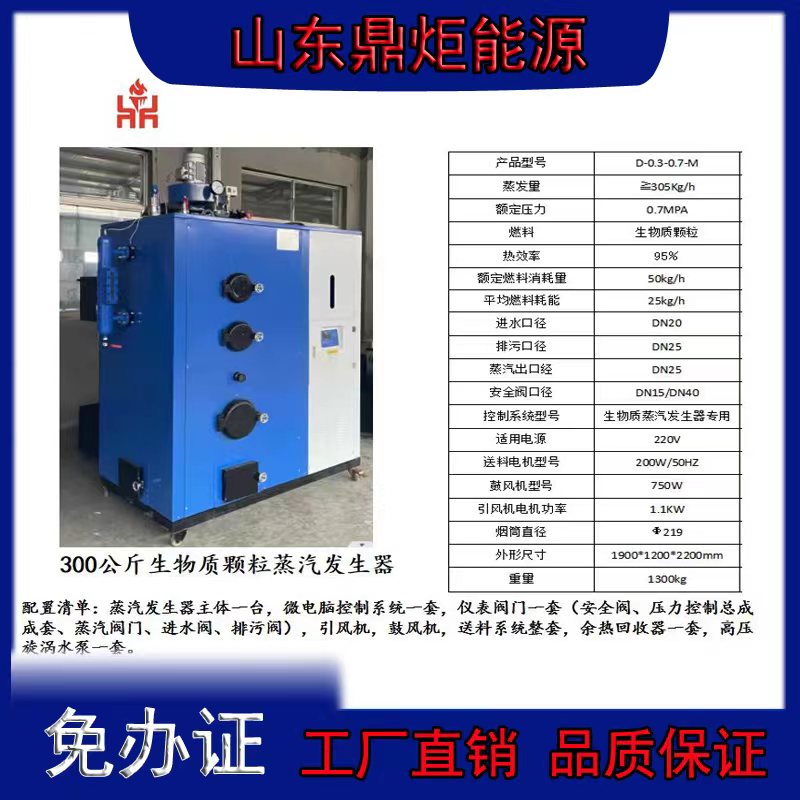 0.3吨生物质蒸汽锅炉厂家 食品蒸煮烘干 生物质颗粒蒸汽发生器图片